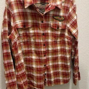 Harley-Davidson Woman’s 120th Anniversary Edition Flannel Button Shirt Sz XL